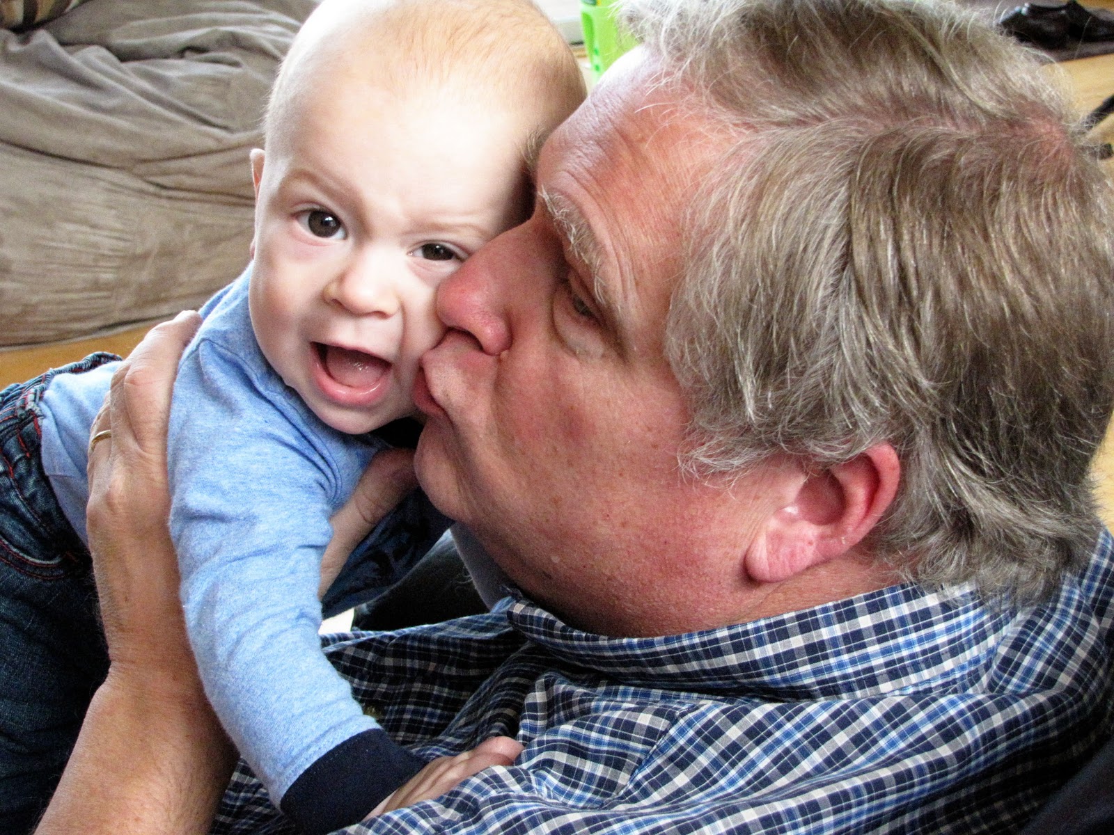 baby wearing and baby love Grandpa style! Sweet Anna's